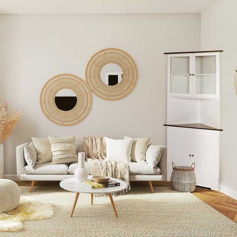 71" Corner Storage with 4 Doors and Adjustable Shelves